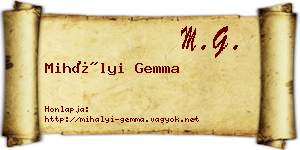 Mihályi Gemma névjegykártya